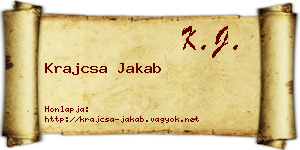 Krajcsa Jakab névjegykártya